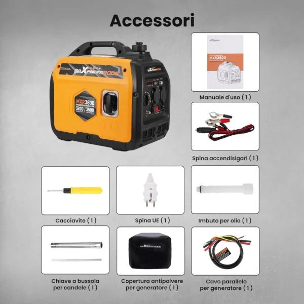 maXpeedingrods 3500W Portable Inverter Generator, RV Ready, for Outdoor Camping, Caravans, Events, Commercial Mobile Power, Backup, Gas Nibeza Style