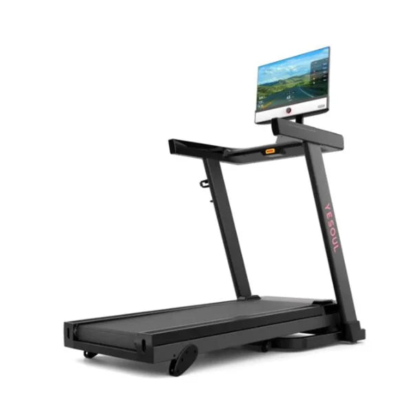 Yesoul T1M Plus Smart Folding Treadmill with 21.5 inch Touchscreen, Brushless Quiet Motor, 3-Level Incline, 9 Mph, App Sync & Space-Saving Design for Nibeza Style