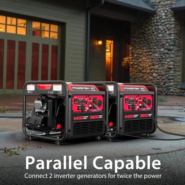 Powersmart 4400W Portable Inverter Generator, Recoil Start, 120V and 12V DC Output, Low Noise Design Nibeza Style