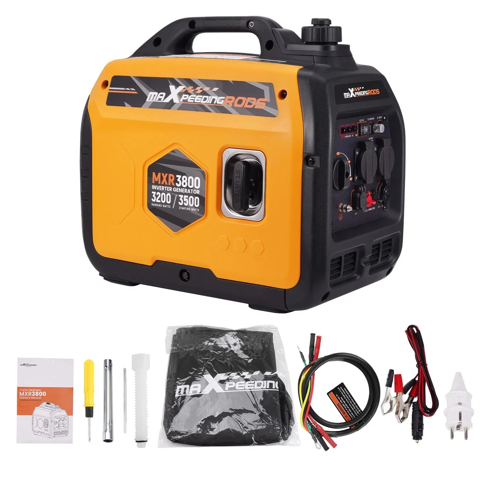 MaXpeedingrods 3500W Silent Inverter Petrol Generator with 4-Stroke Engine Nibeza Style