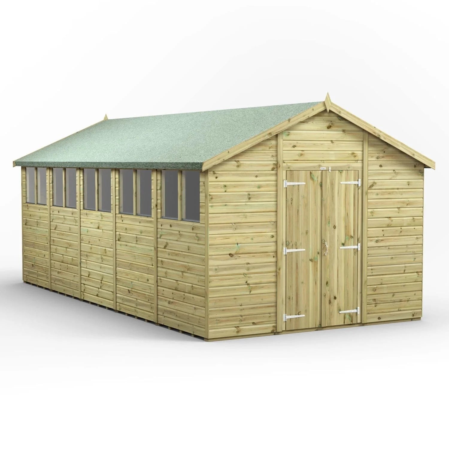 10 ft. W x 20 ft. D Power Premium Apex Pressure Treated Shed POWER Nibeza Style
