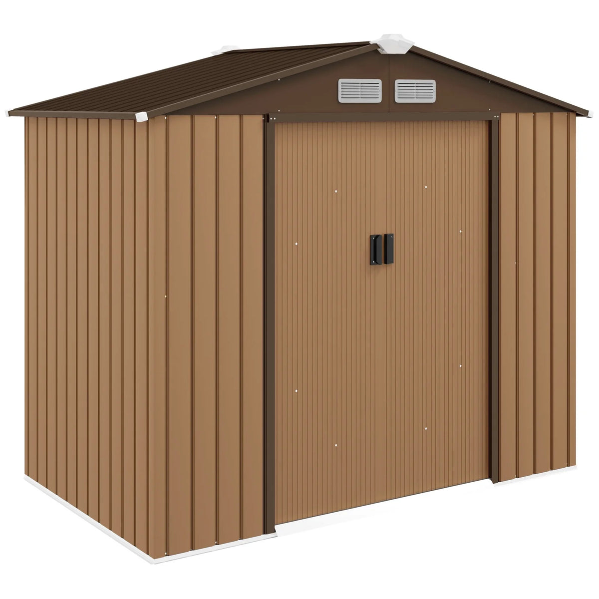 Outsunny 2 x 1 m Steel Shed Outdoor Garden Shed Large Patio Roofed Tool Metal Storage Building Foundation Sheds Nibeza Style