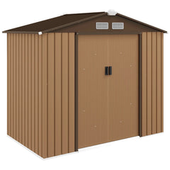 Outsunny 2 x 1 m Steel Shed Outdoor Garden Shed Large Patio Roofed Tool Metal Storage Building Foundation Sheds Nibeza Style