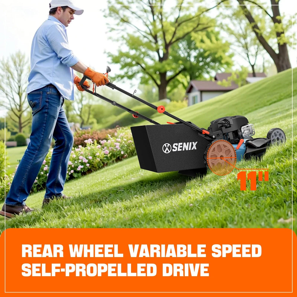 SENIX LSSG-H2 22-Inch Self Propelled Gas Lawn Mower with 163 cc 4-Cycle Engine Nibeza Style