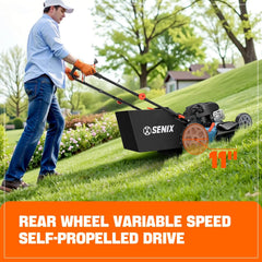 SENIX LSSG-H2 22-Inch Self Propelled Gas Lawn Mower with 163 cc 4-Cycle Engine Nibeza Style