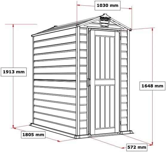 Duramax EverMore 4 x 6ft Plastic Garden Shed – Adobe & Grey – Fire Retardant & All Season Outdoor Storage Solution – Includes Plastic Floor, Dark Grey and Adobe Nibeza Style