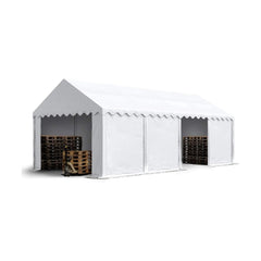 Carpasol – Toolport Storage tent 4×8 m PVC 750 n white shed tent perimeter frame and roof reinforcement Nibeza Style