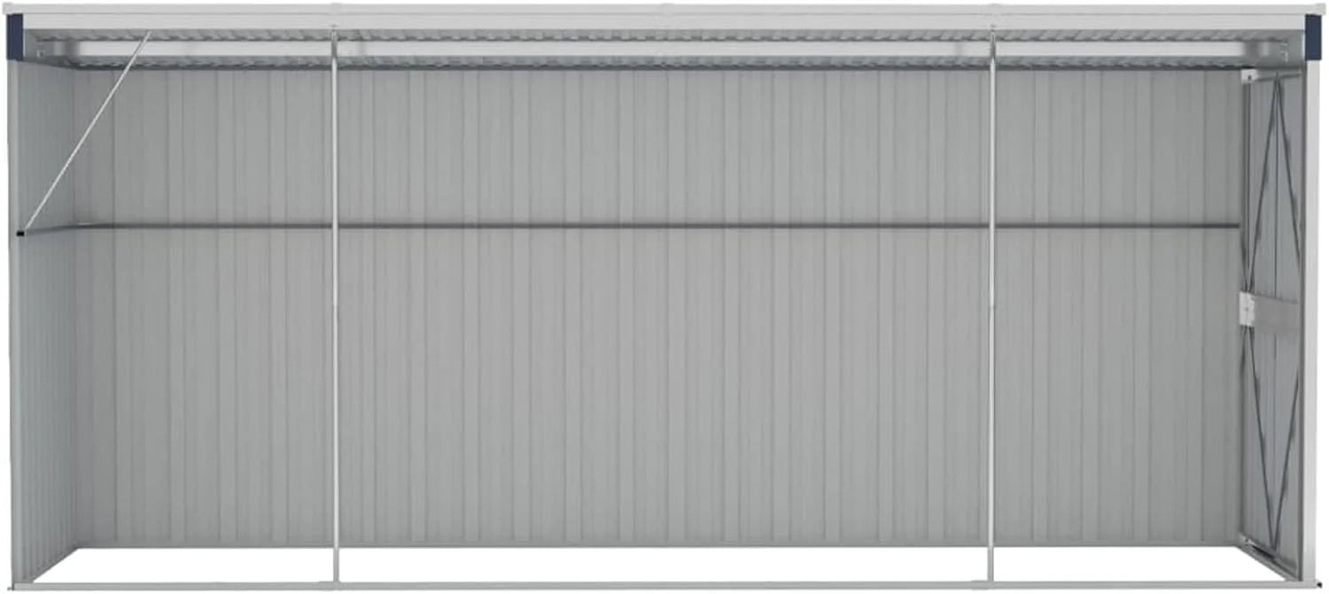 Wall-mounted garden shed Anthracite 118x382x178 cm Steel Nibeza Style