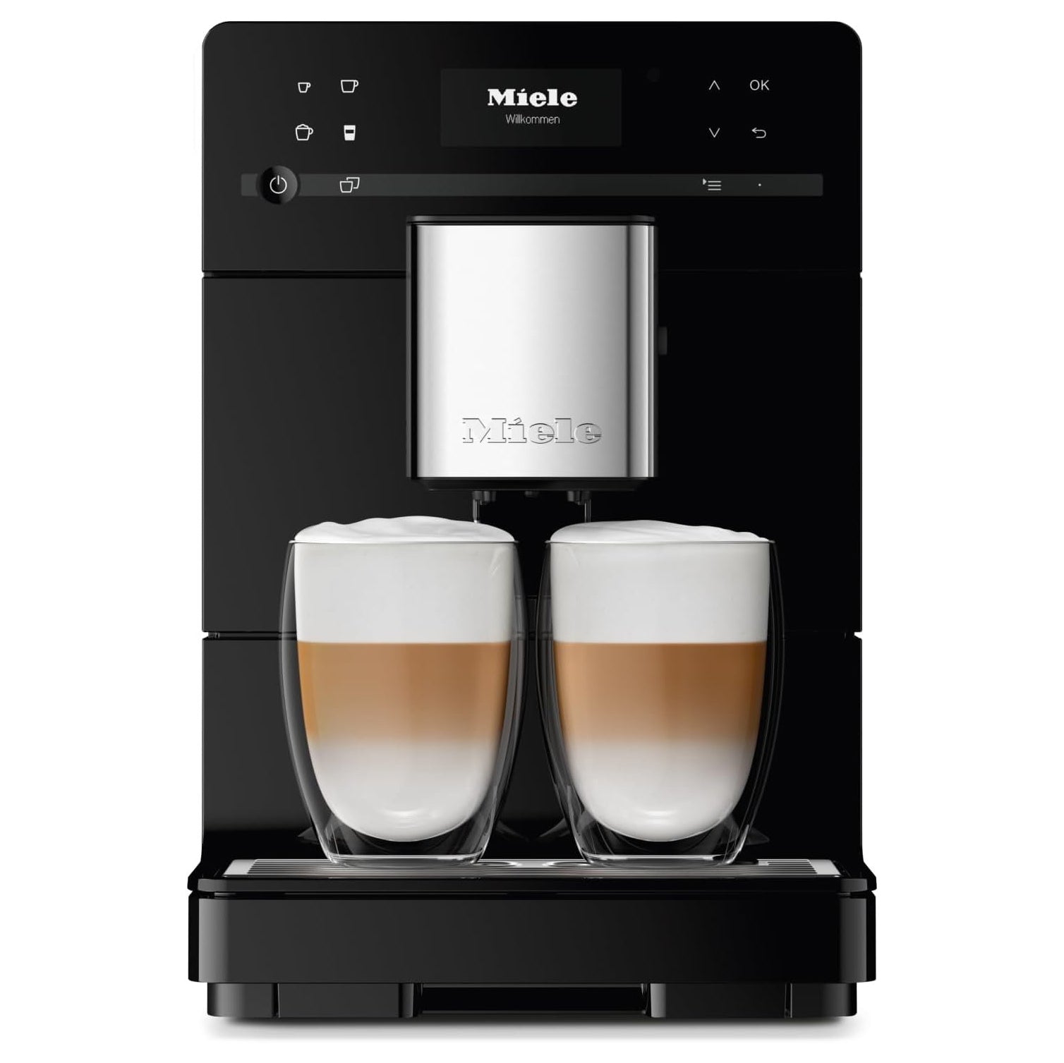 Miele CM 5310 Silence – Automatic coffee machine with OneTouch for Two, Aromatic System, coffee maker, cleaning programs and more, in obsidian black Nibeza Style