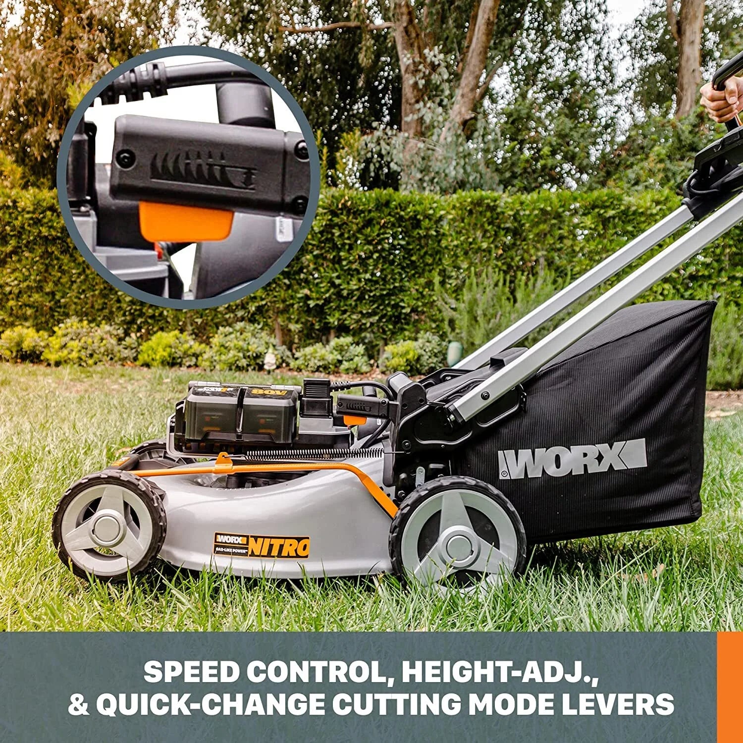WORX Nitro 80V 21″ Cordless Self-Propelled Lawn Mower Nibeza Style