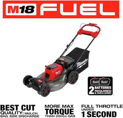 Milwaukee 2823-20 M18 Fuel Self-Propelled Dual Battery 21-in Walk Behind Mower Nibeza Style