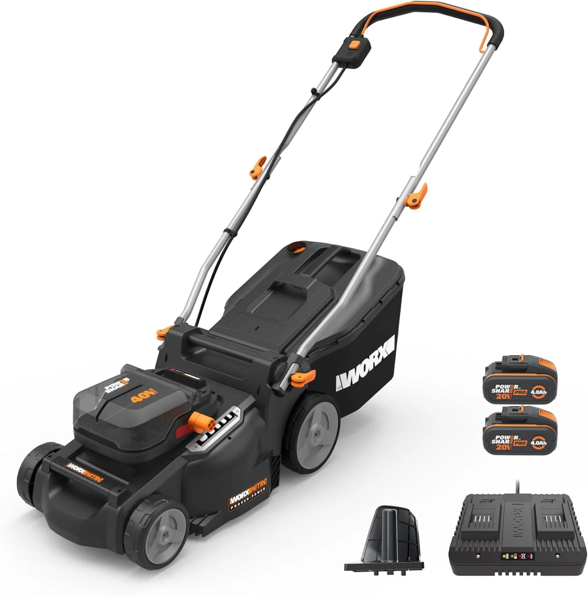 WORX Nitro 40V 16″ Cordless Lawn Mower w/Brushless Motor 2.0 & Intellicut Nibeza Style