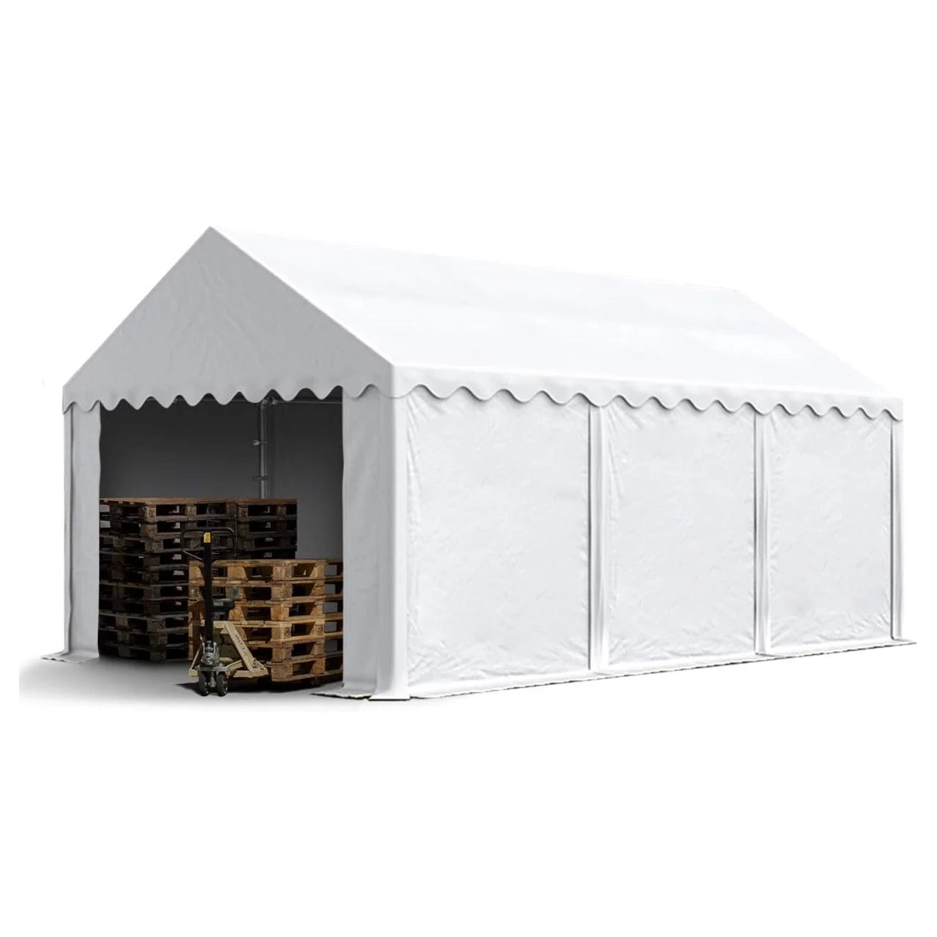 TOOLPORT 3 x 6 m PVC 700 N white waterproof storage tent Nibeza Style