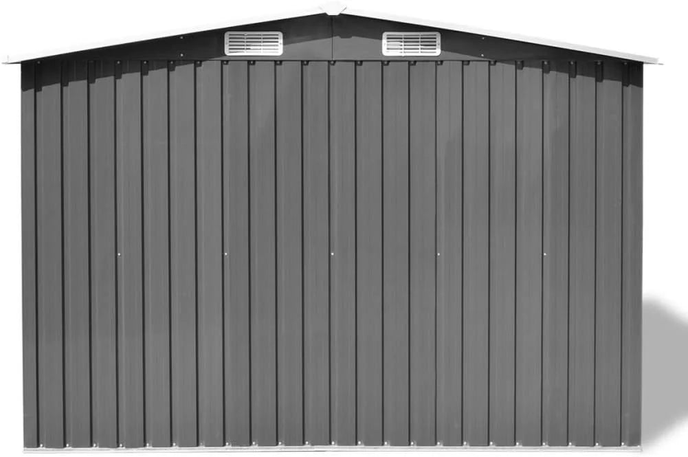 Grey metal garden shed 257x205x178 cm Nibeza Style