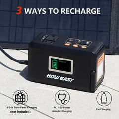 HOWEASY Portable Power Bank 120W 88W 24000mAh with 2 x 110V AC Outlets, 3 x DC Ports Nibeza Style