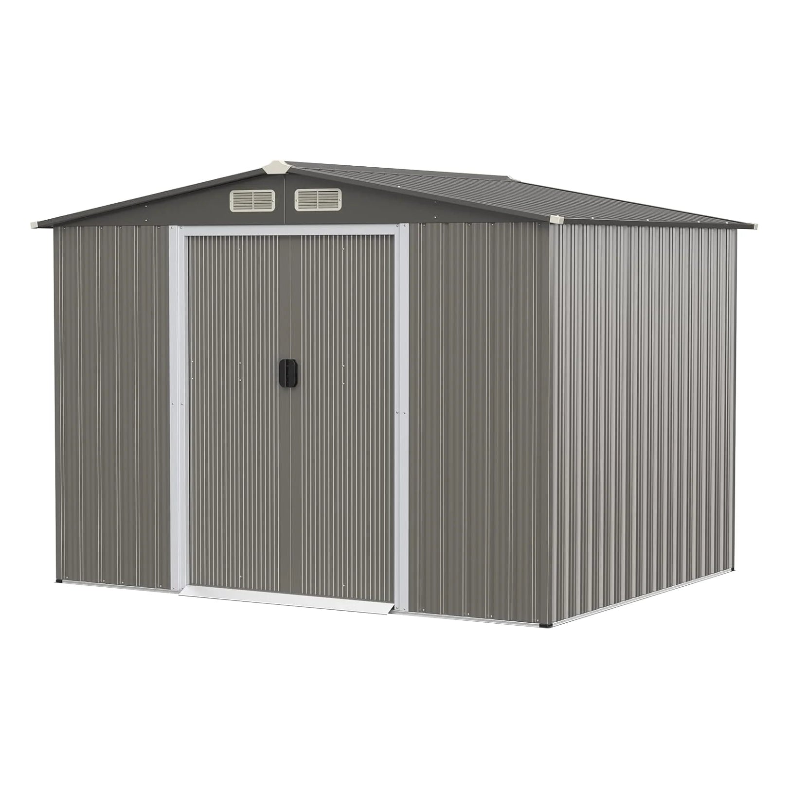 Garden Shed 260 x 207 x 181 cm Outdoor Sheds with 4 Shutters Nibeza Style