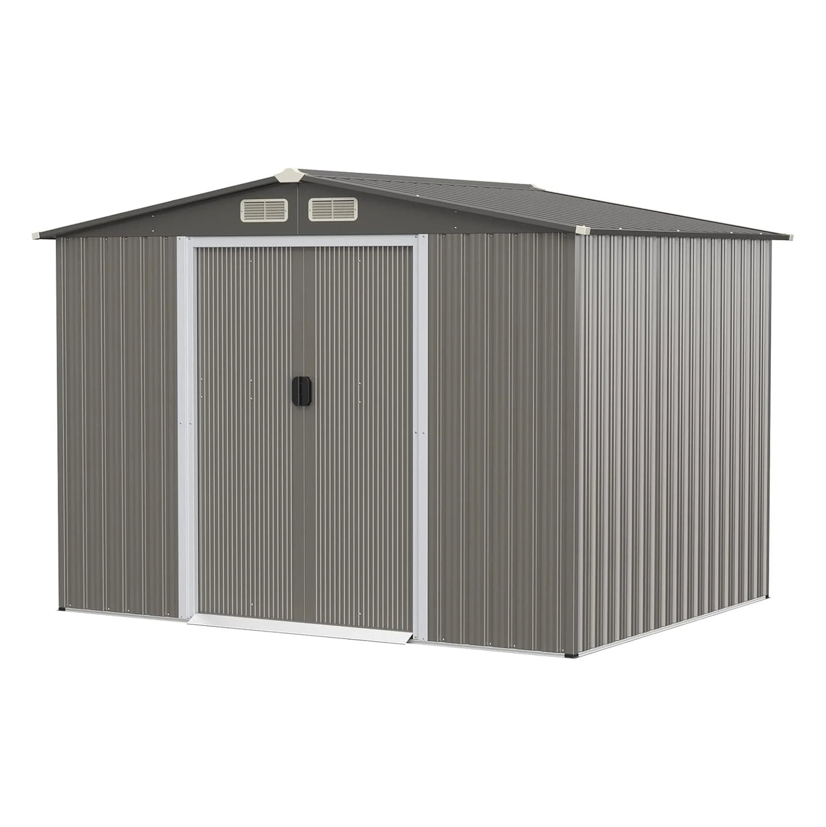 Garden Shed 260 x 207 x 181 cm Outdoor Sheds with 4 Shutters Nibeza Style