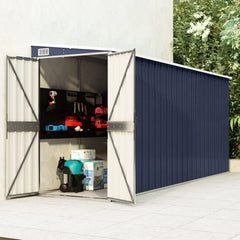 Wall-mounted garden shed Anthracite 118x382x178 cm Steel Nibeza Style