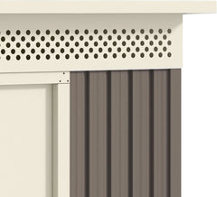 Okoru Hoggar Grey/Beige Metal Storage Shed 8.96m2 - 269x333x189cm. Garden Terrace Shed Nibeza Style