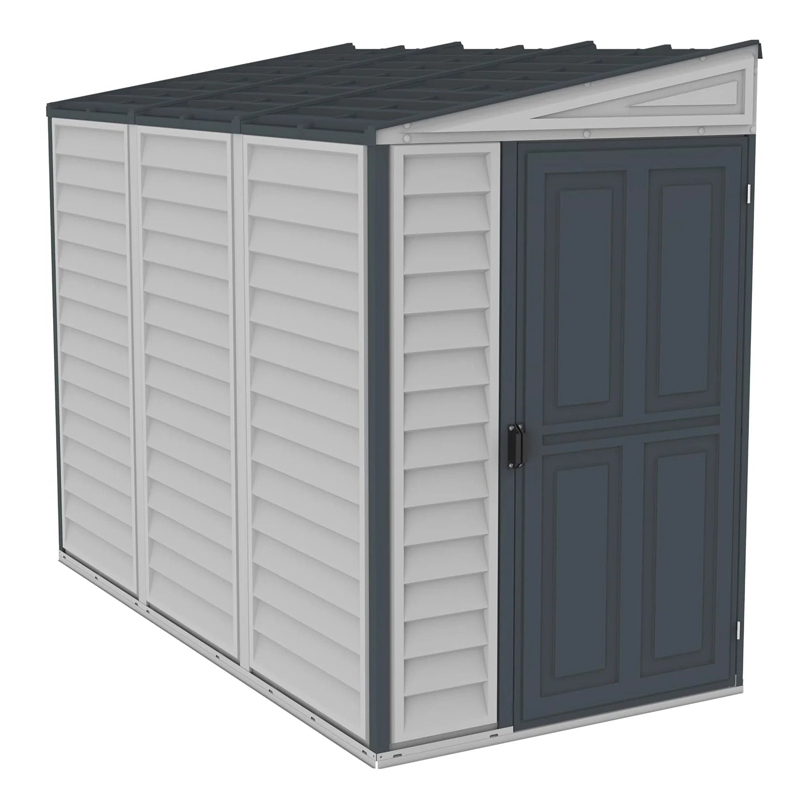 Duramax SideMate 4 x 8 PLUS Plastic Garden Shed with Metal Foundation Kit, Dark Grey Nibeza Style