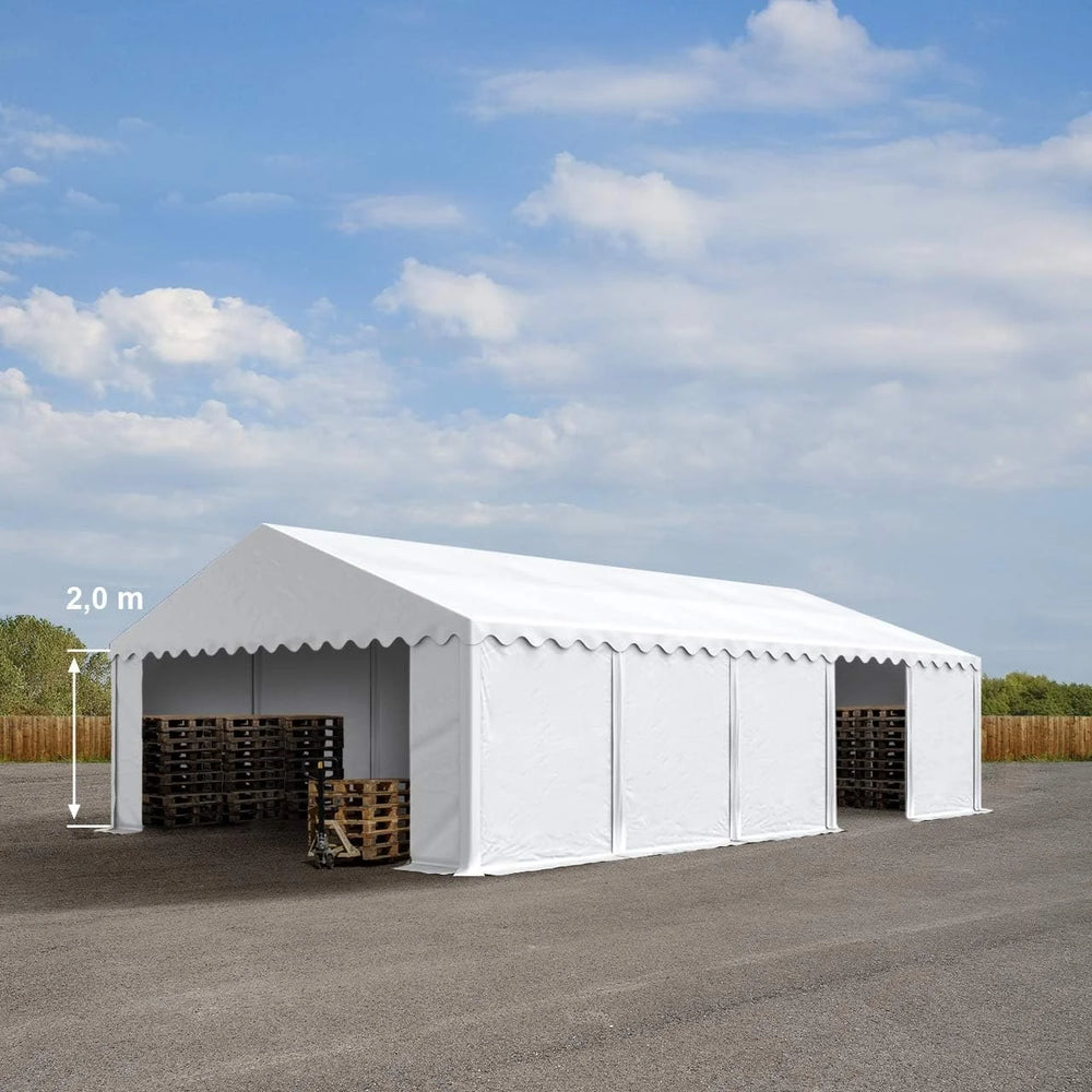 TOOLPORT 5 x 10 m PVC 700 N white waterproof warehouse tent Nibeza Style