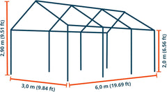 TOOLPORT 3×6 m storage tent, garage tent, waterproof 700 N PVC tarpaulin, grey Nibeza Style
