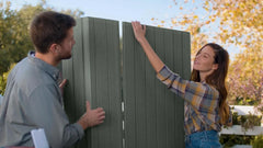 Keter Darwin Garden Shed 6 x 6, Wood Effect Finish, Sage Green, 3.30 m², 190 x 183 x 221 H cm Nibeza Style