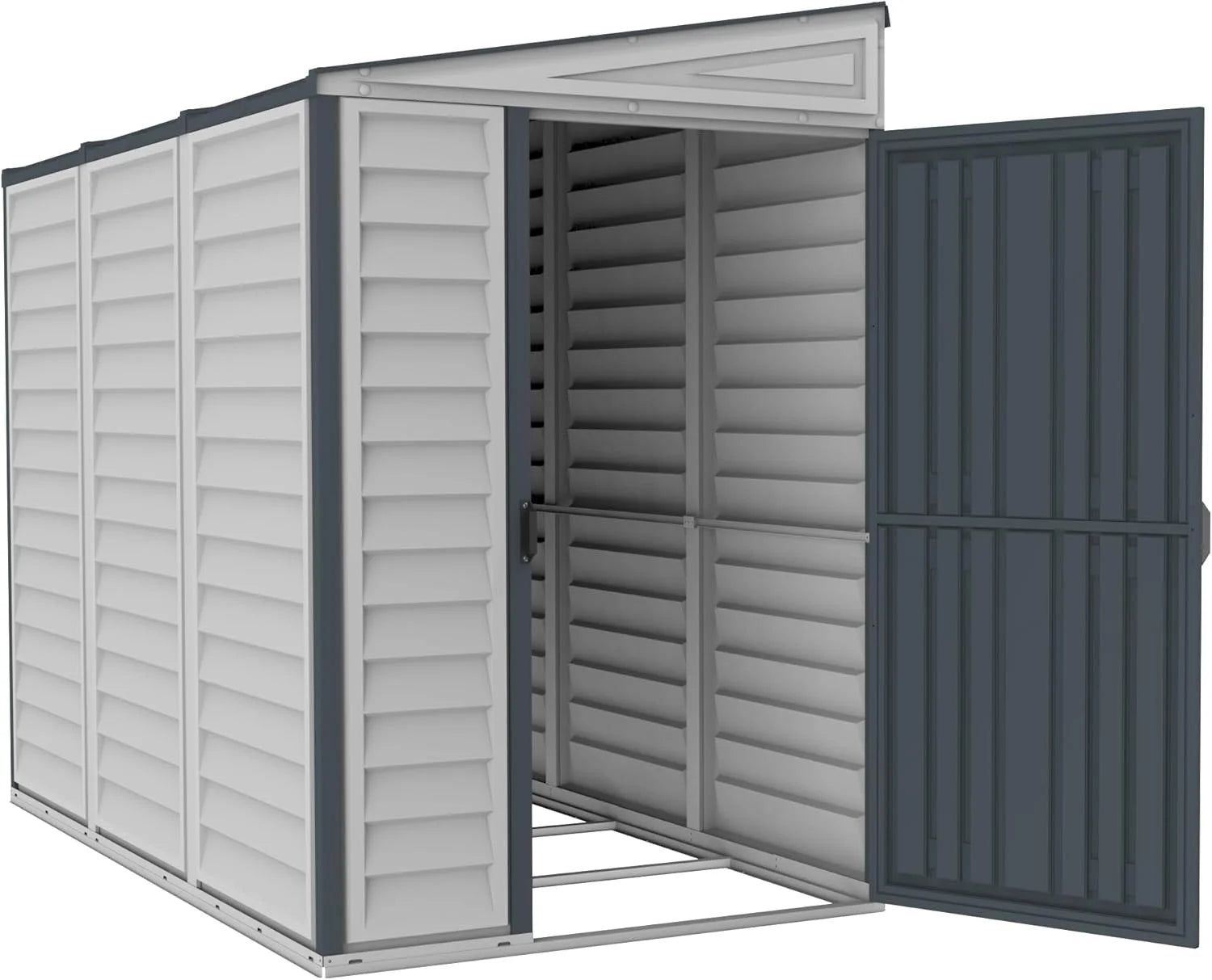 Duramax SideMate 4 x 8 PLUS Plastic Garden Shed with Metal Foundation Kit, Dark Grey Nibeza Style
