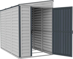 Duramax SideMate 4 x 8 PLUS Plastic Garden Shed with Metal Foundation Kit, Dark Grey Nibeza Style