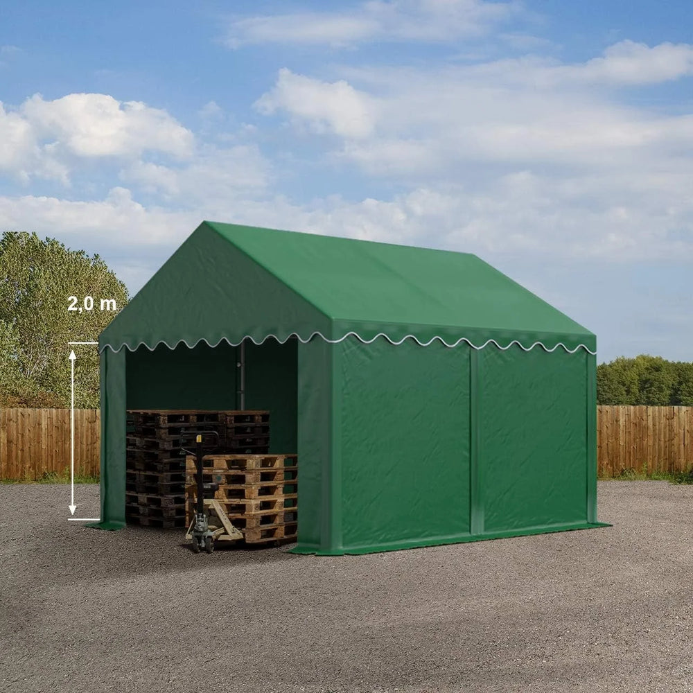 3×4 m storage tent, PVC 700, dark green Nibeza Style