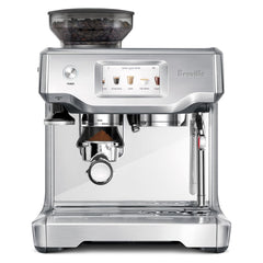 Breville coffee machine with digital display on a white background