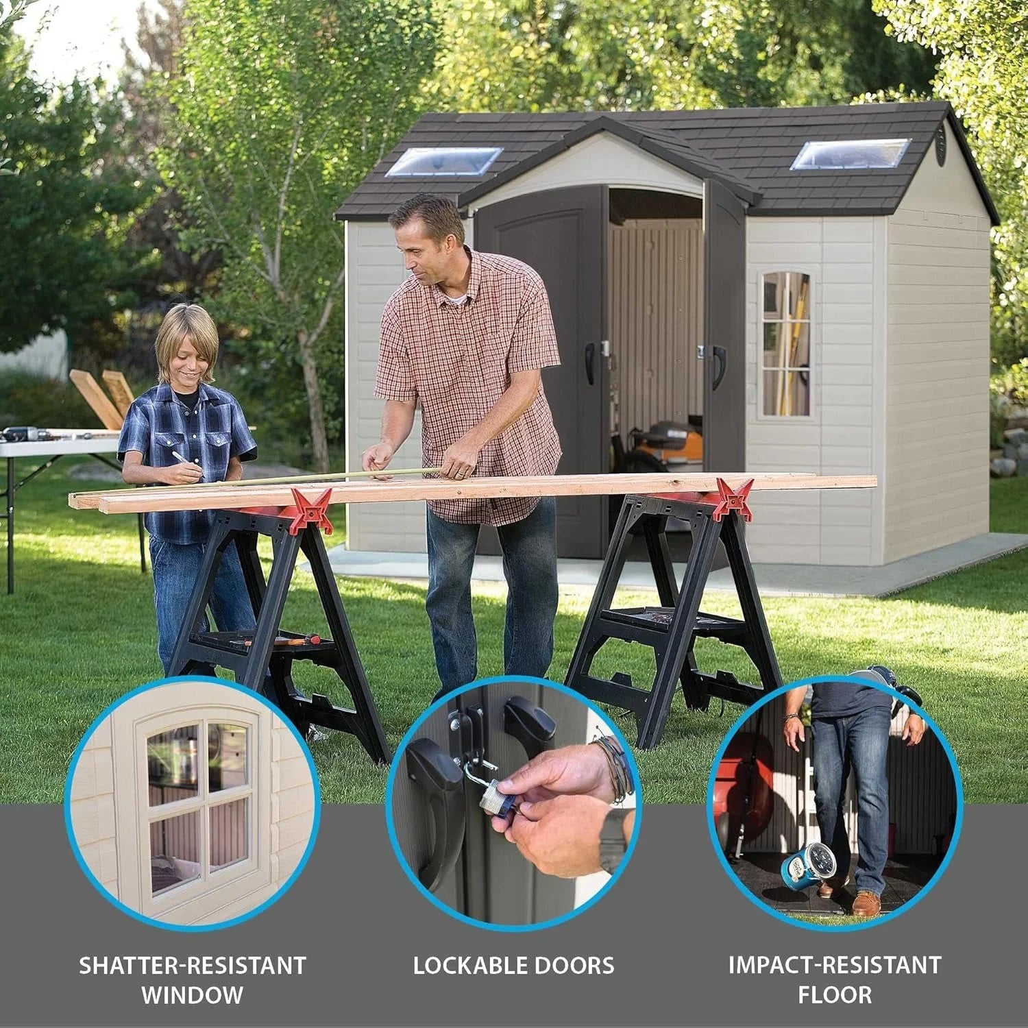 Lifetime 60005 Outdoor Storage Shed 10 x 8 Feet Nibeza Style