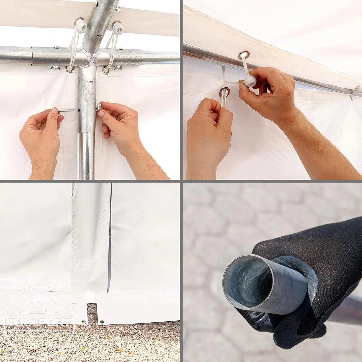 3×4 m storage tent, PVC 700, dark green Nibeza Style