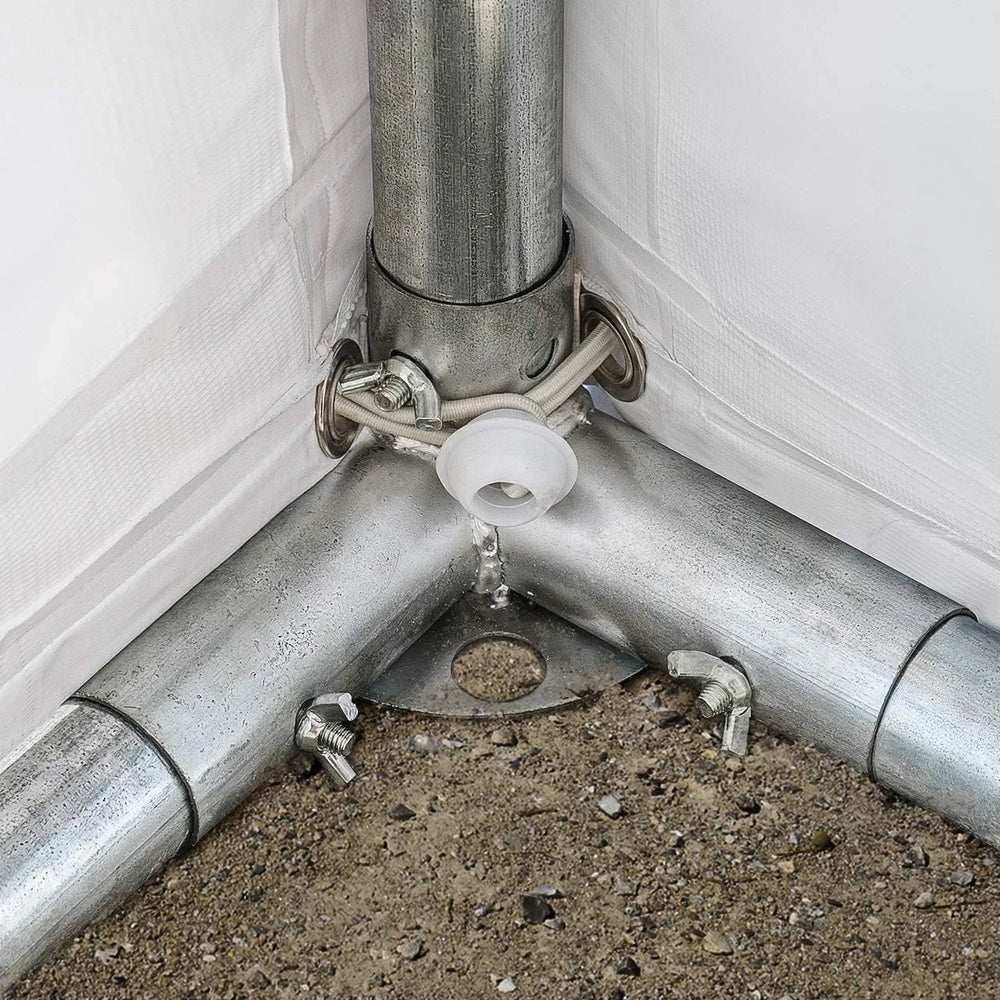 Carpasol – Toolport Storage tent 4×8 m PVC 750 n white shed tent perimeter frame and roof reinforcement Nibeza Style