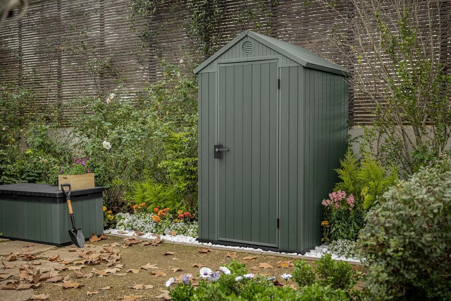 Keter DARWIN 4×4 wooden resin garden shed Nibeza Style