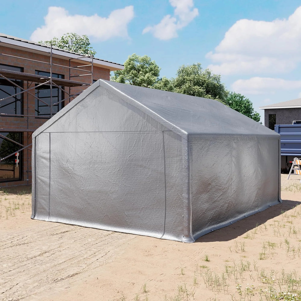 TOOLPORT 3x6 m storage tent, tent structure, garage tent, PE 350 N tarpaulin, waterproof, grey Nibeza Style