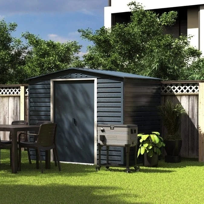 Alfresco 8 x 6ft Garden Storage Shed, Grey Nibeza Style