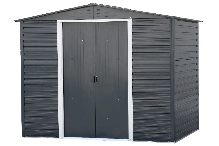 Alfresco 8 x 6ft Garden Storage Shed, Grey Nibeza Style