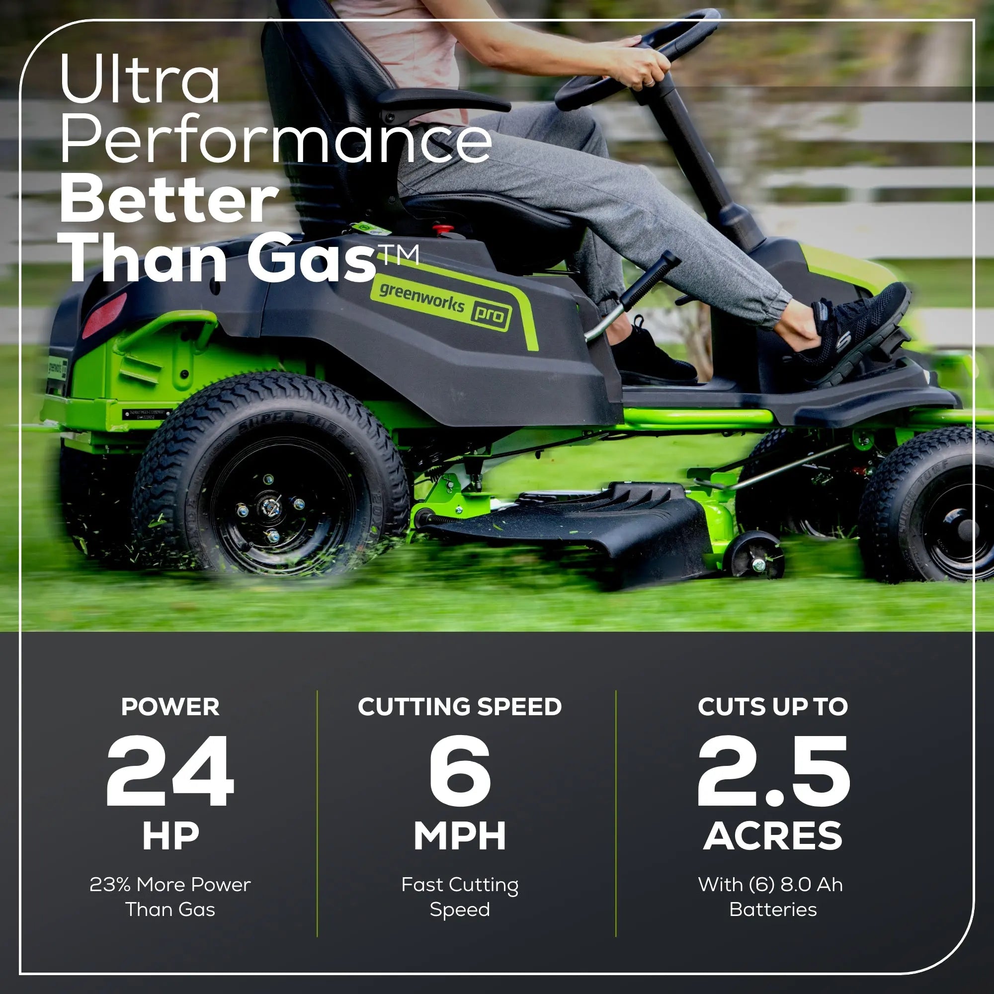 Greenworks 60V 42″ Cordless Battery CrossoverT Riding Lawn Mower Nibeza Style