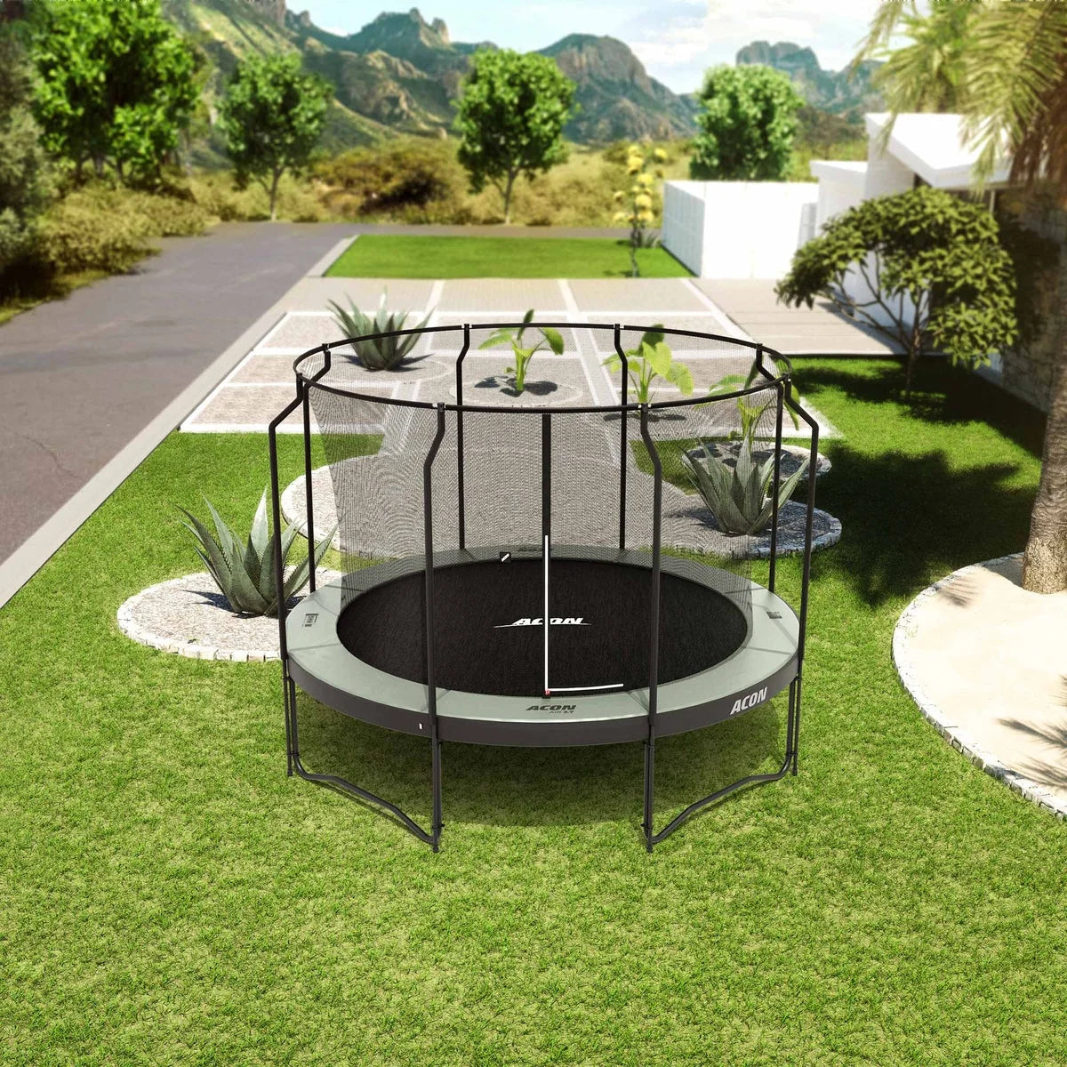 Acon Air 12ft Round Trampoline with Premium Net and Ladder Nibeza Style