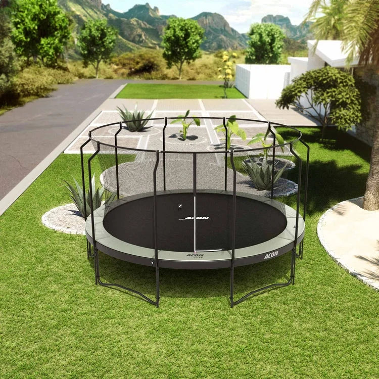Acon Air 15ft Round Trampoline with Premium Net and Ladder Nibeza Style