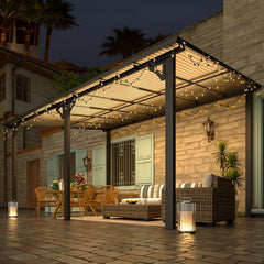 Aecojoy 10 ft. x 14 ft. Dark Gray Aluminum Patio Cover Nibeza Style