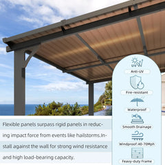 Aecojoy 14×12 ft Aluminum Pergola with Canopy Nibeza Style