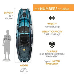 Aurora Fusion Lifetime Manta 10 ft. Sit-On-Top Angler Kayak Nibeza Style