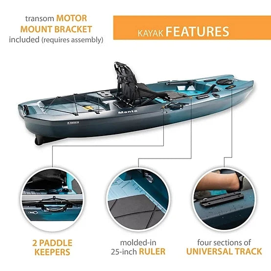 Aurora Fusion Lifetime Manta 10 ft. Sit-On-Top Angler Kayak Nibeza Style