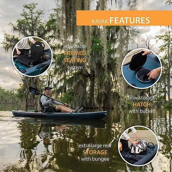 Aurora Fusion Lifetime Manta 10 ft. Sit-On-Top Angler Kayak Nibeza Style