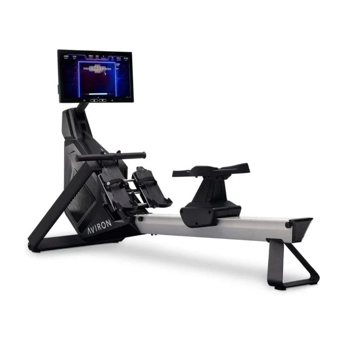 Aviron Strong Series Rower: 22″ HD Touchscreen, Dual Air & Magnetic Resistance up to 100 lbs. Game-Based Workouts, Streaming, Compact Design Nibeza Style