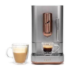 Café Affetto Automatic Espresso Machine + Milk Frother | Built-In & Adjustable Espresso Bean Grinder | One-Touch Brew in 90 Seconds | Steel Silver, 1.2 Liter, (C7CEBBS2RS3) Nibeza Style