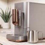 Café Affetto Automatic Espresso Machine + Milk Frother | Built-In & Adjustable Espresso Bean Grinder | One-Touch Brew in 90 Seconds | Steel Silver, 1.2 Liter, (C7CEBBS2RS3) Nibeza Style