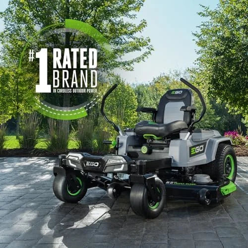 EGO Power+ Electric Riding Lawn Mower, 52″ Deck with Zero Turn Radius, Includes (6) 56V 12.0Ah Batteries and Charger – ZT5207L Nibeza Style